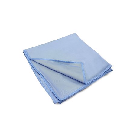 R & R TEXTILE MILLS, INC. Glass Cleaning Rag, 16"x16", Microfiber, Blue, PK 12 WW73040 - Blue